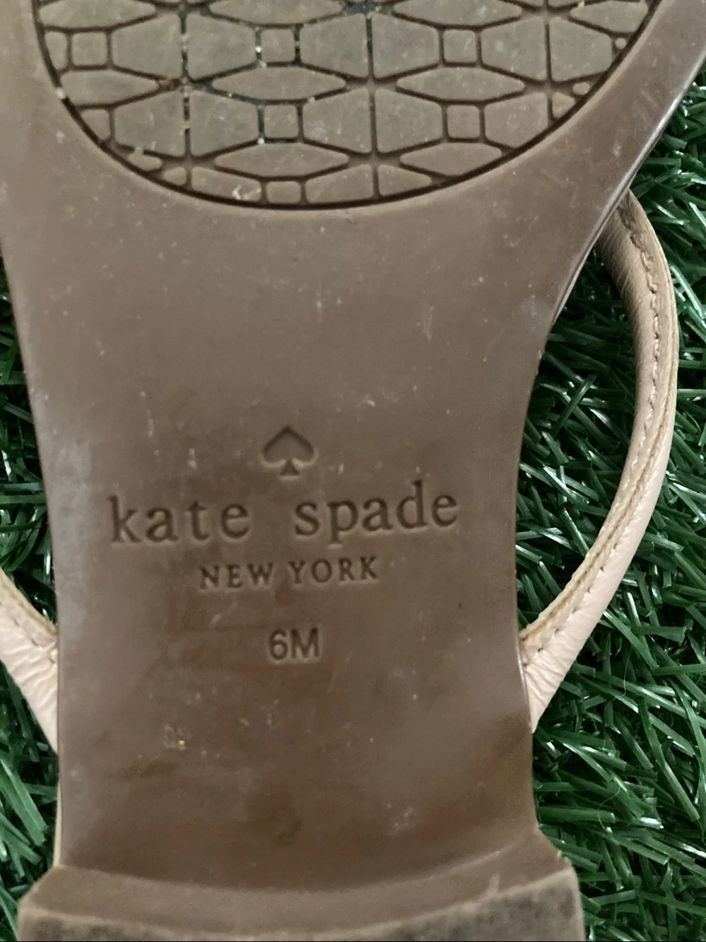 kate spade Blush Pink Patterned Bow Thong Sandals